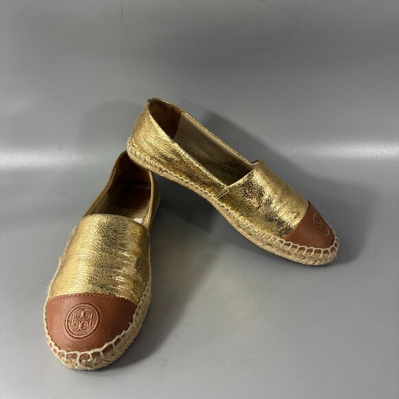 Tory Burch Colorblock Logo Leather Espadrille Flat, Size 8 1/2 - Picture 2 of 14